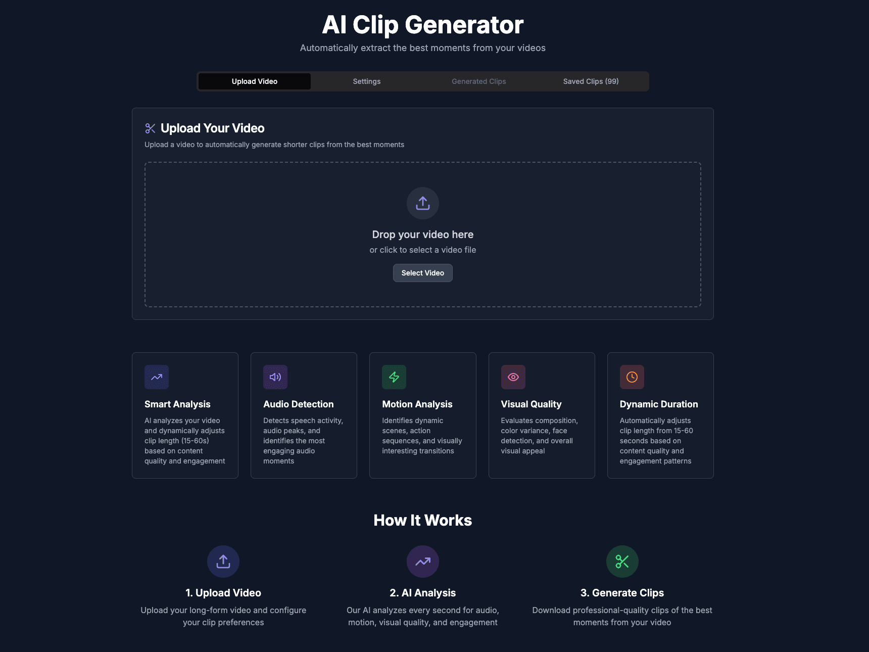 AI Repurpose Video Tool UI